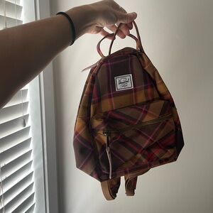 NEW Hershel plaid mini chestnut backpack